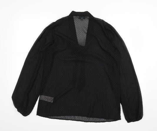 Peacocks Womens Black Basic Blouse Size 12