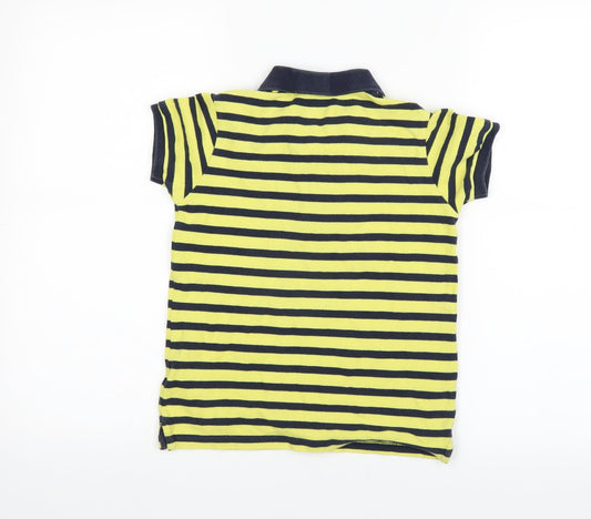 Preworn Boys Yellow Striped Basic Polo Size M