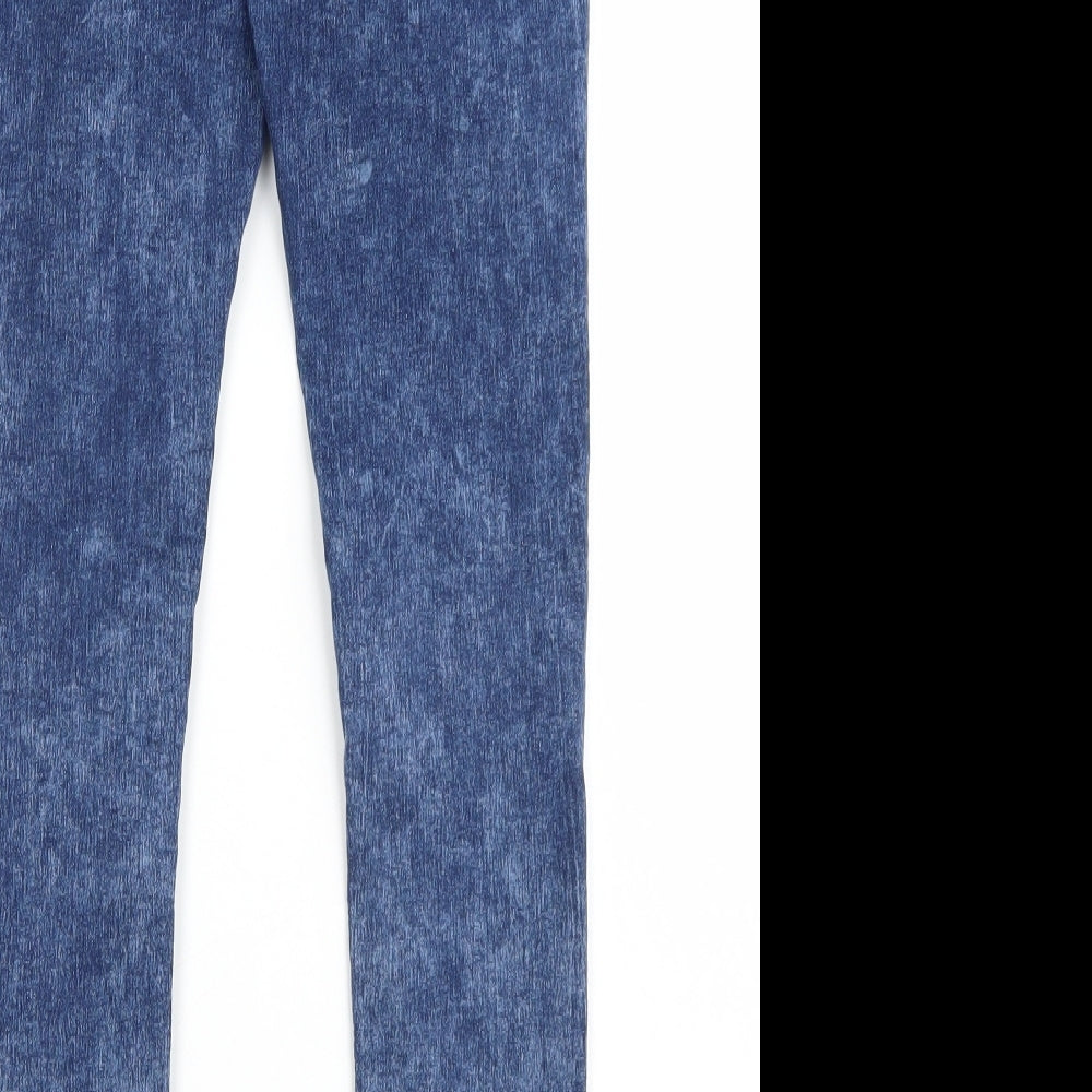 Brand and care label for New Look girls’ blue skinny jeans, size 10, years