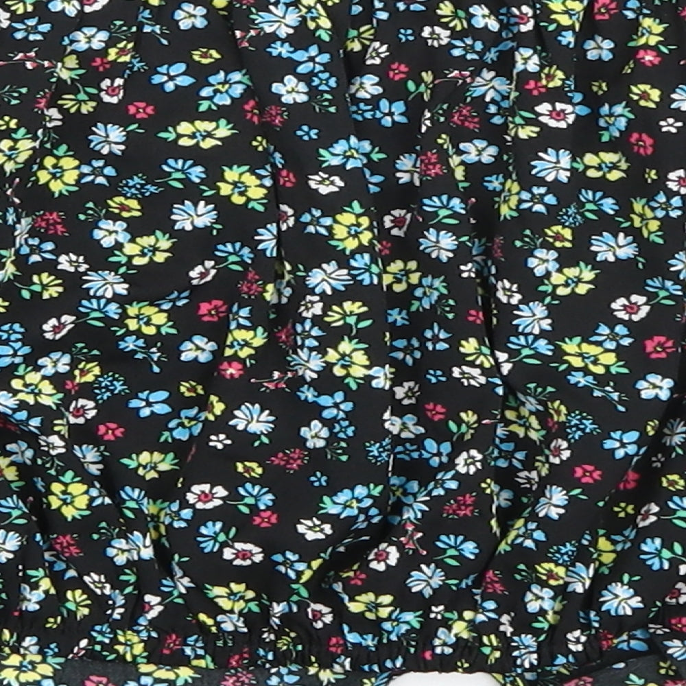 Brand and care label for New Look girls’ multicoloured floral basic blouse, size 11, years
