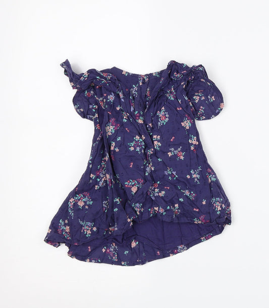 Mothercare Girls Blue Floral A-Line Size 18-24 Months