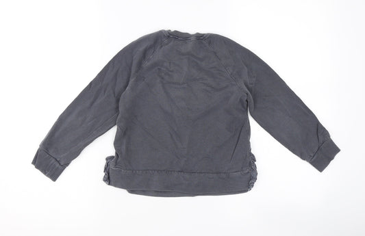 NEXT Girls Grey Pullover Sweatshirt Size 5 Years - Butterfly