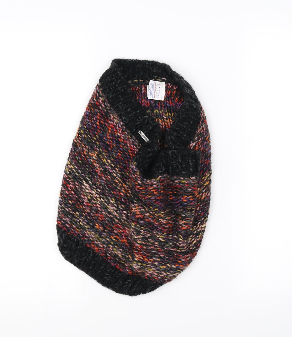 Front view of Preworn women’s multicoloured herringbone scarf