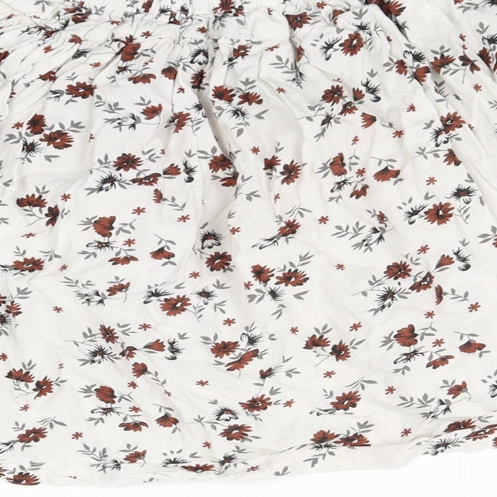 La Fille Womens White Floral Mini Skirt Size 4