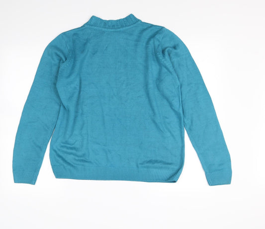 Isle Womens Green Pullover Jumper Size M