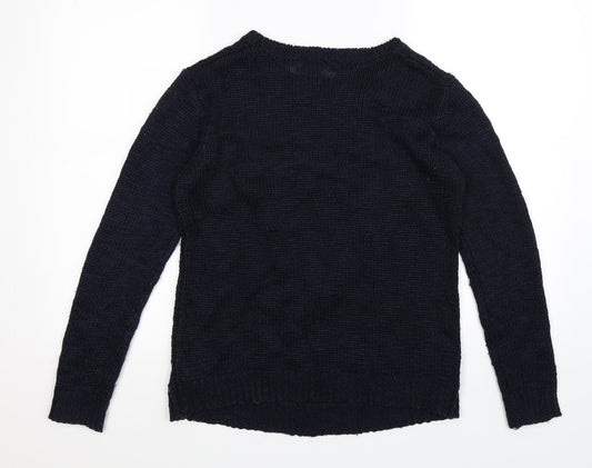 FOREVER 21 Womens Blue Knit Pullover Jumper Size M - tassel front