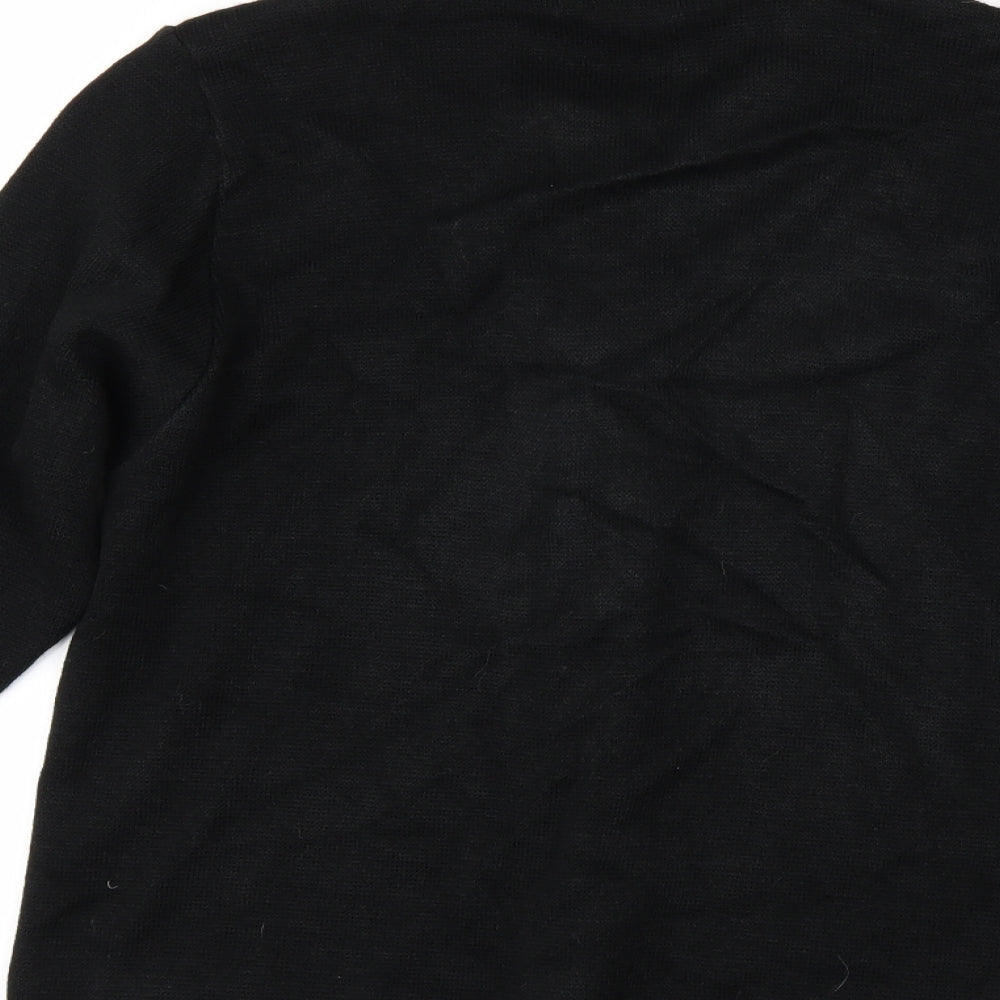 Brand and care label for ME women’s black cardigan jumper, size M