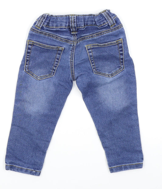 Evie Angel Girls Blue Cargo Jeans Size 12-18 Months
