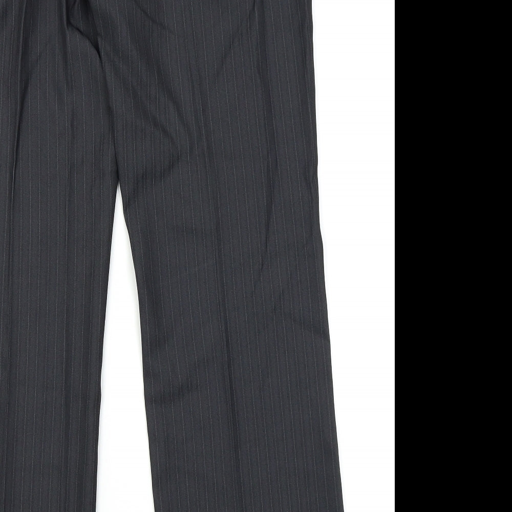 Asda George Womens Black Striped Trousers Size 14 L27 in