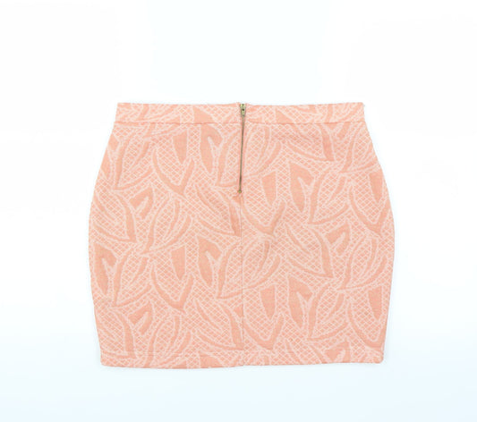 H&M Womens Pink Floral Mini Skirt Size M