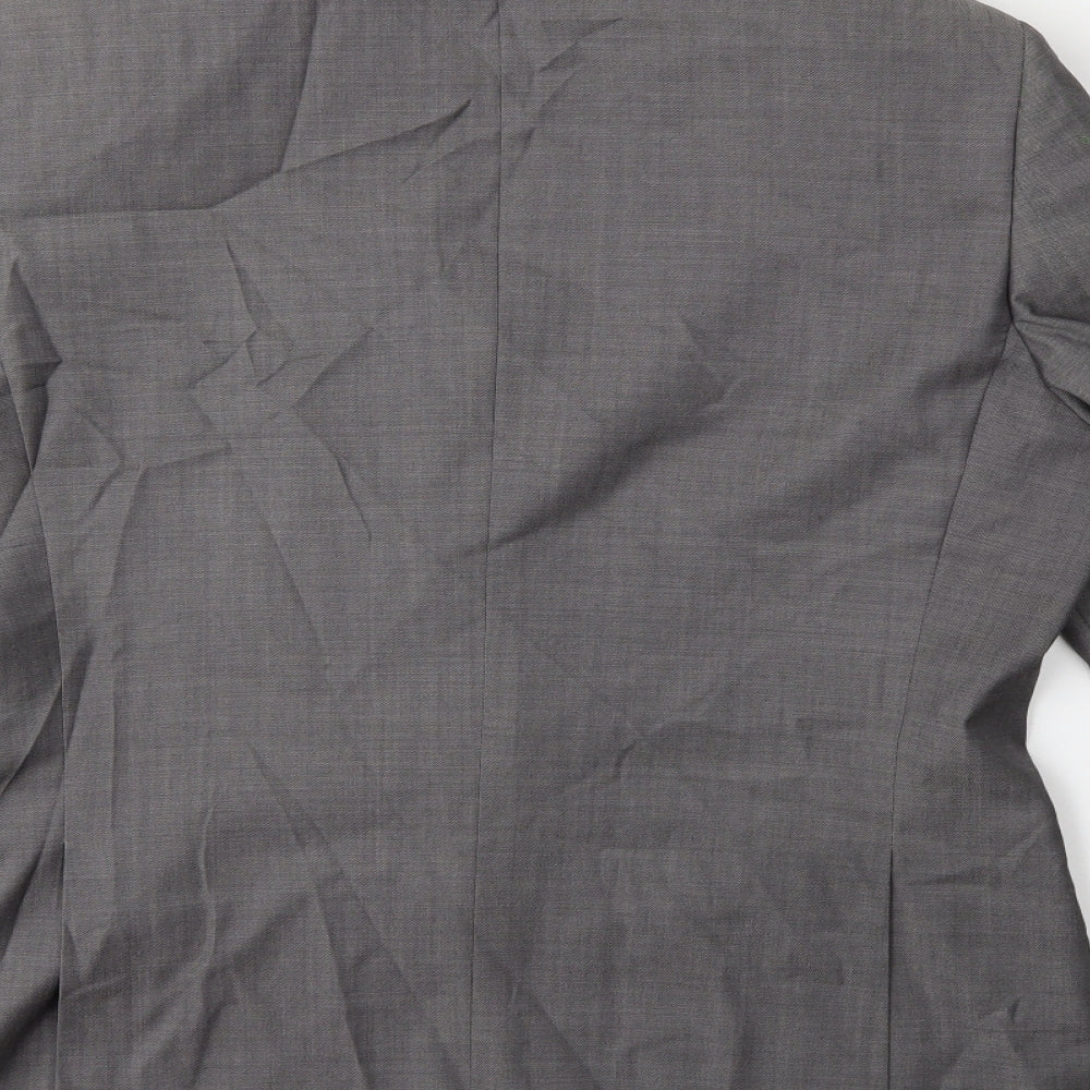 Brand and care label for Topman men’s grey jacket suit jacket, size 42