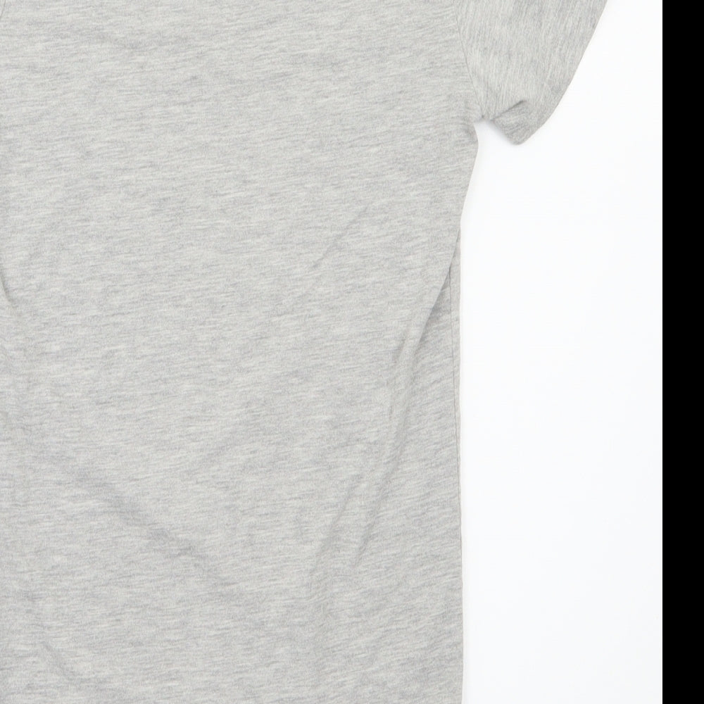 Brand and care label for Primark girls’ grey animal print basic t-shirt, size 10-11, years