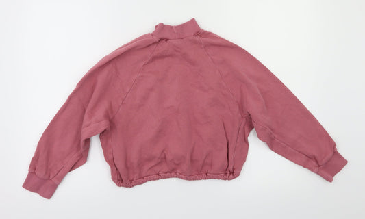 Next Girls Pink Houndstooth Pullover Jumper Size 9 Years