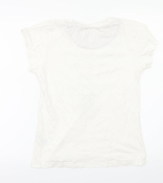 Primark Girls White Animal Print Basic T-Shirt Size S