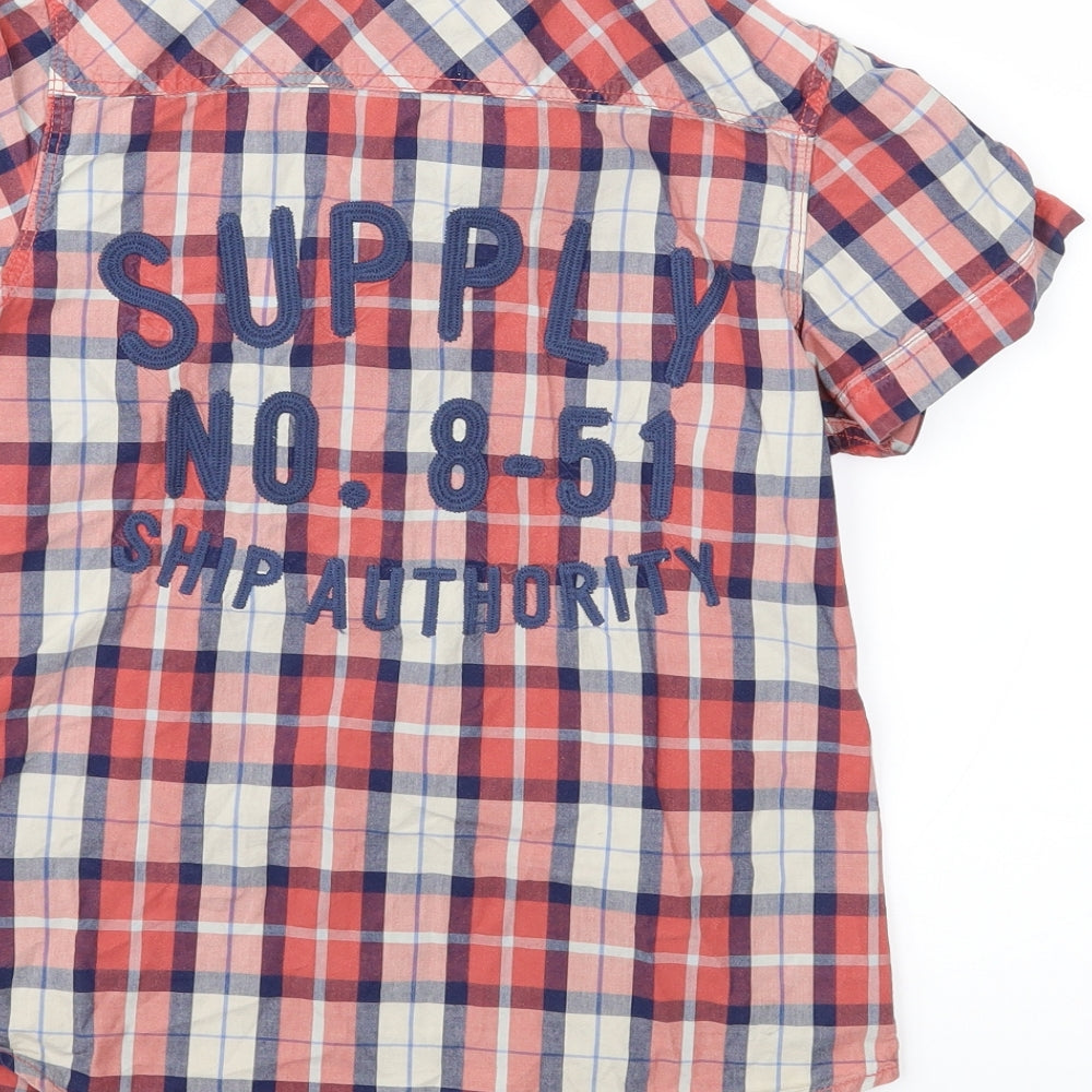 H&M Boys Red Check Basic Button-Up Size 7 Years