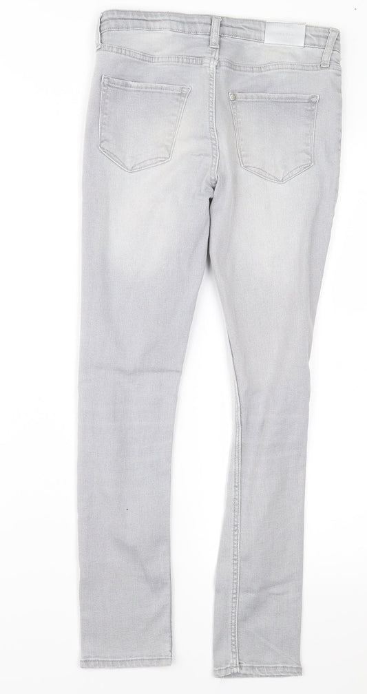 H&M Girls Grey Denim Skinny Jeans Size 11 Years - Distressed