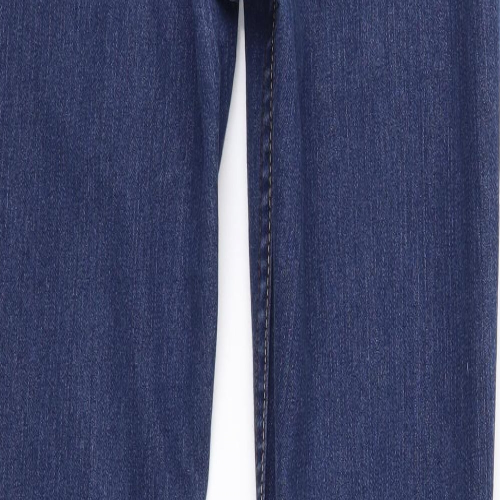 Brand and care label for Denim & Co. women’s blue denim skinny jeans, size UK 10, 32-inch leg