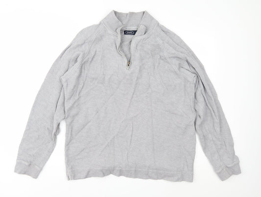 Easy Mens Grey Knit Pullover Jumper Size L