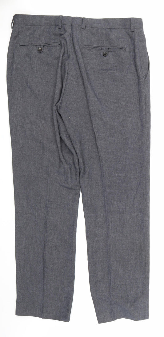 burton menswear Mens Grey Trousers Size 34 in