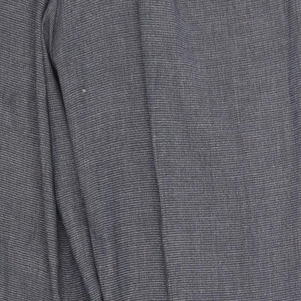 Brand and care label for burton menswear men’s grey trousers, size 34, in