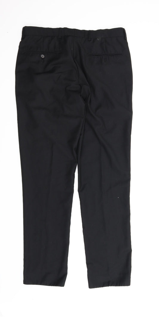Matalan Mens Black Trousers Size 32 in L31 in