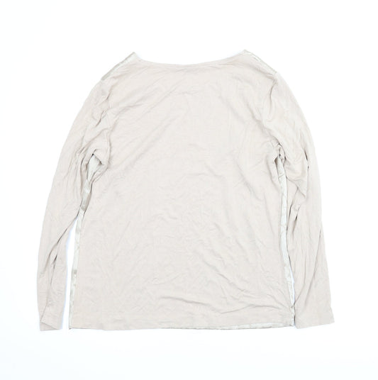 Classic Womens Beige Floral Basic Blouse Size 10