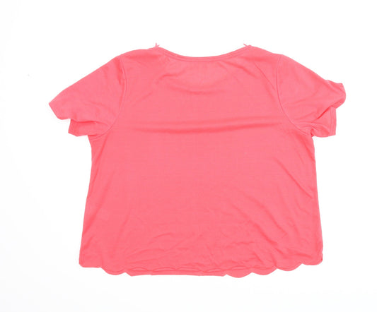 Papaya Womens Pink Basic Blouse Size 16