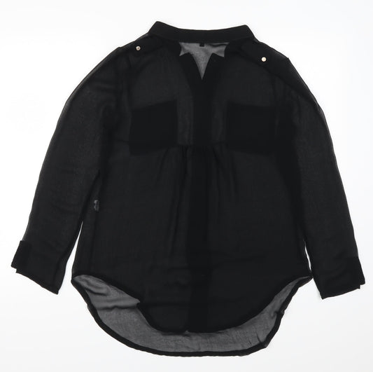 Preworn Womens Black Basic Button-Up Size S
