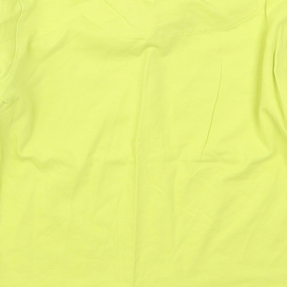 Brand and care label for Very boys’ yellow solid pyjama top, size 7, years - youth