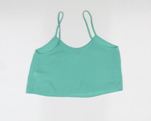 Topshop Womens Green Basic Tank Size 8