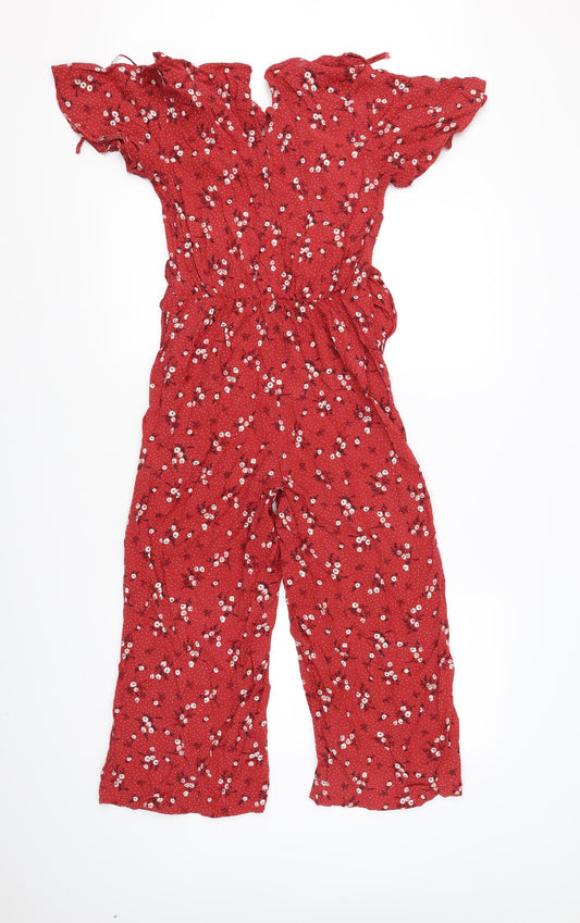 Miss Selfridge Womens Red Jumpsuit One-Piece Size 4