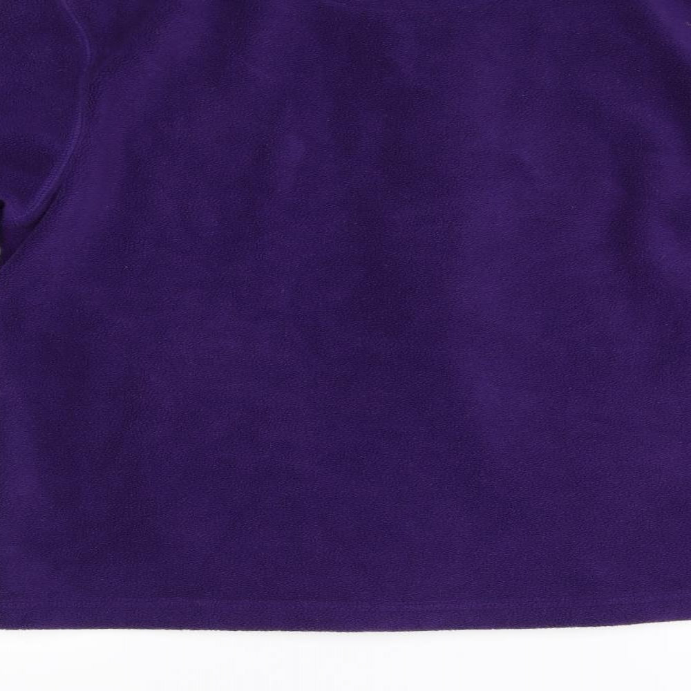 Brand and care label for Pure & Natural women’s purple full zip jumper, size M