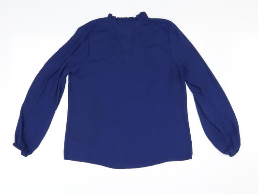 Papaya Womens Blue Basic Blouse Size 12