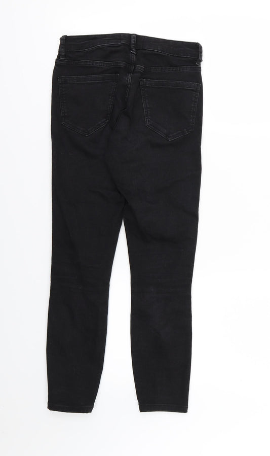 Miss Selfridge Womens Black Denim Skinny Jeans Size 8 L25 in