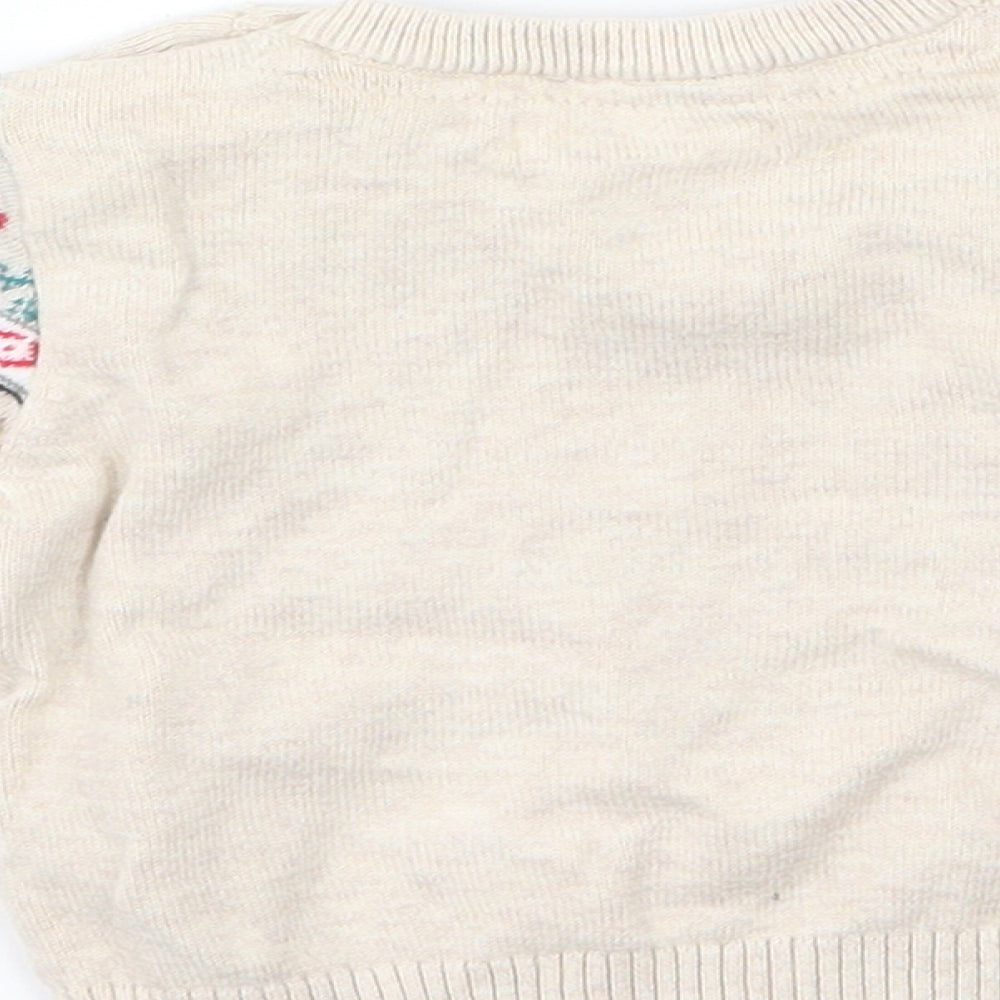 Brand and care label for Very girls’ brown knit jumper, size 0-3, months - winter