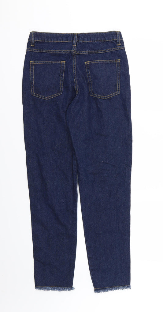 Shana Womens Blue Denim Straight Jeans Size 8 L28 in