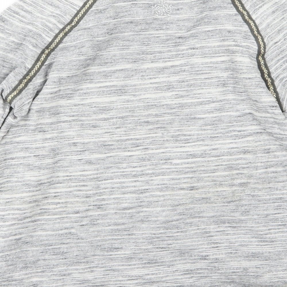 Brand and care label for Next girls’ grey rayon jumper, size 10, years