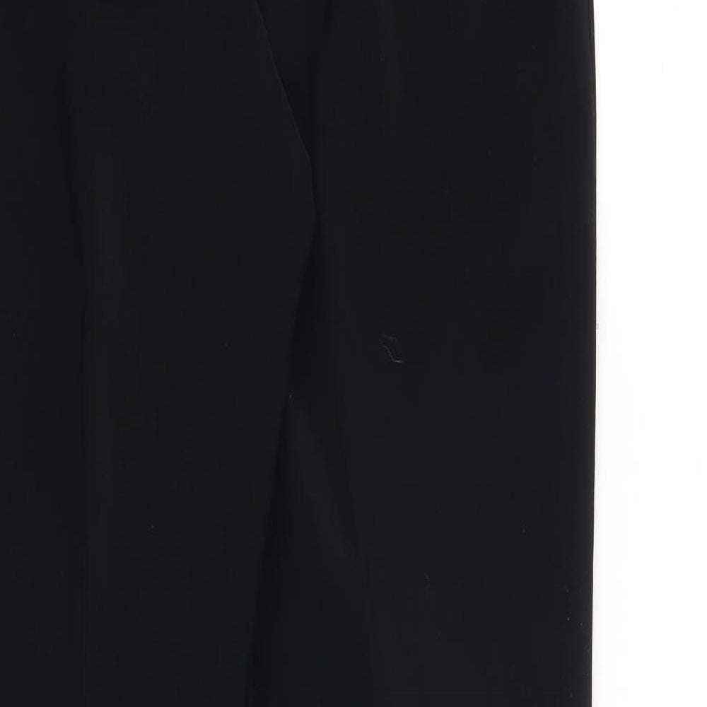 Brand and care label for AMARANTO women’s black trousers, size UK 32, in, 29-inch leg