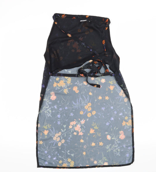 Missguided Womens Black Floral Basic Blouse Size 8