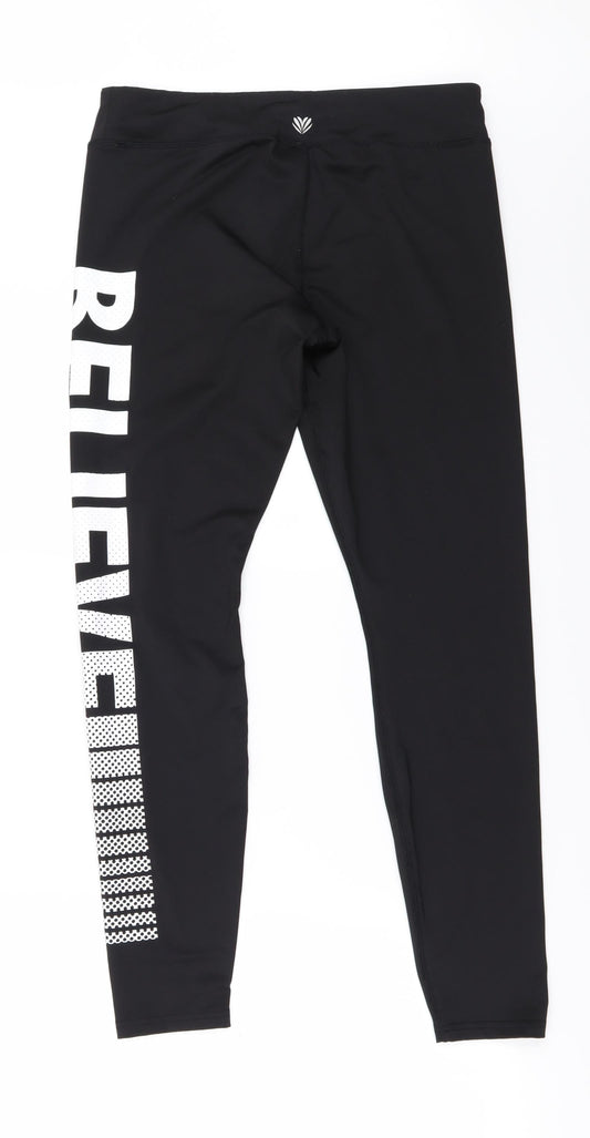 FOREVER 21 Womens Black Windbreaker Leggings Size L L26 in