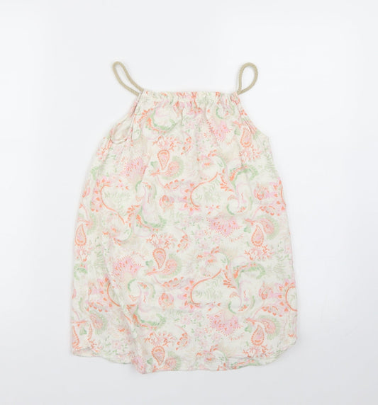 NEXT Girls White Floral Basic T-Shirt Size 6 Years