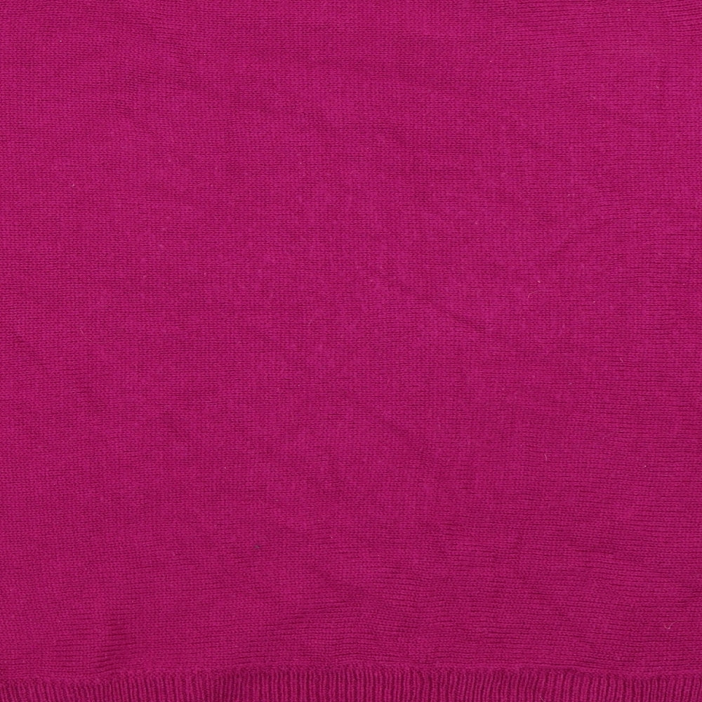 Brand and care label for Debenhams women’s purple jumper, size UK 18