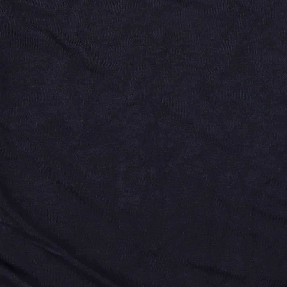 Brand and care label for Marks & Spencer men’s blue jumper, size M