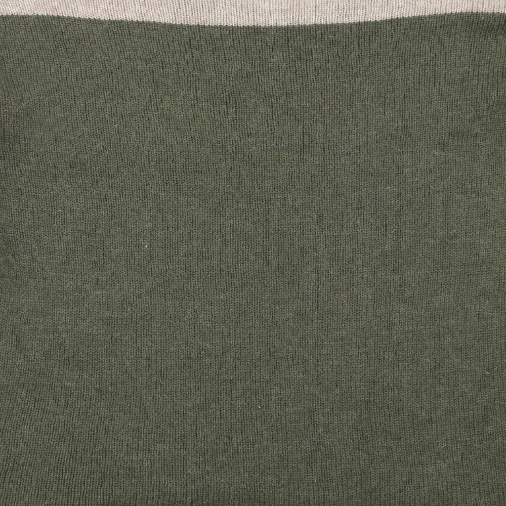 Brand and care label for Wrap women’s green jumper, size XS