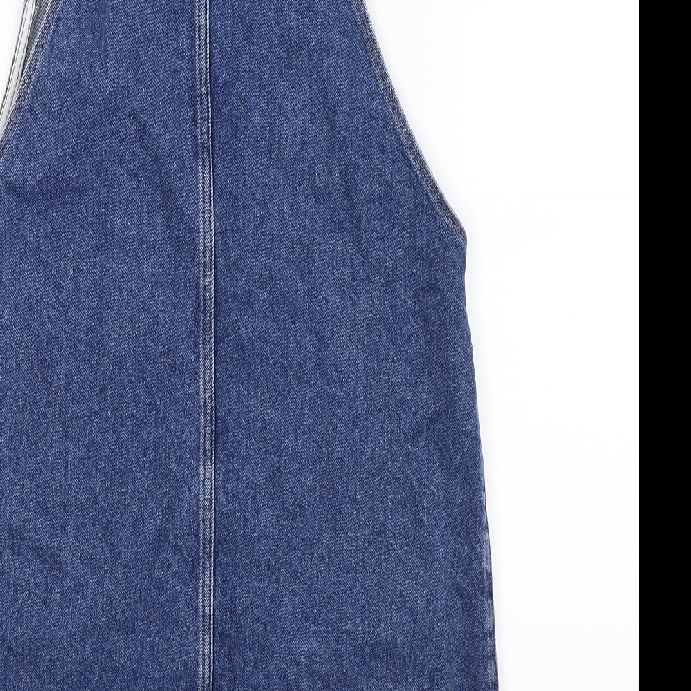 New Look Womens Blue Denim Mini Size 8 - Dungaree