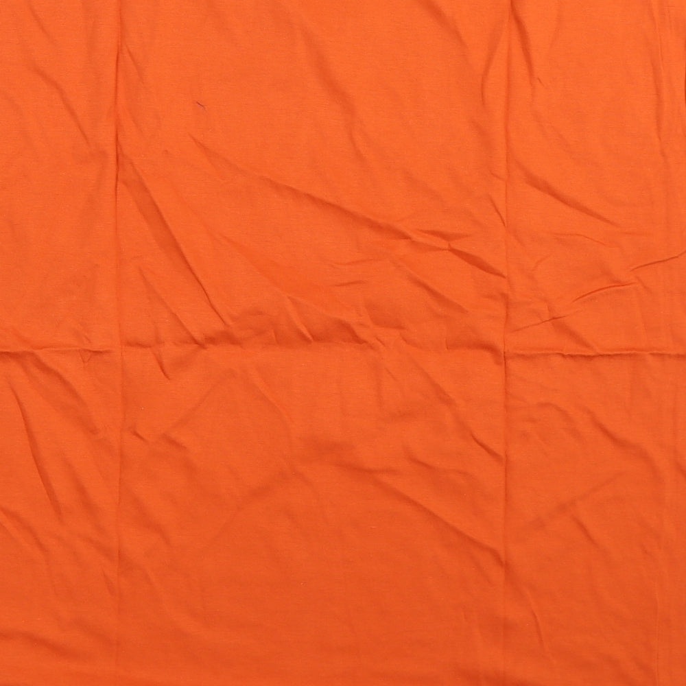 Brand and care label for Detail men’s orange basic tank, size L