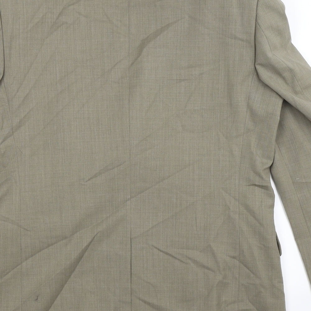 Brand and care label for BHS men’s green jacket suit jacket, size 38