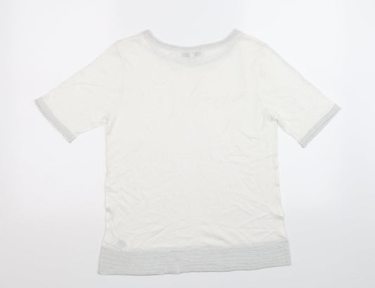 NEXT Womens White Knit Pullover Jumper Size 8