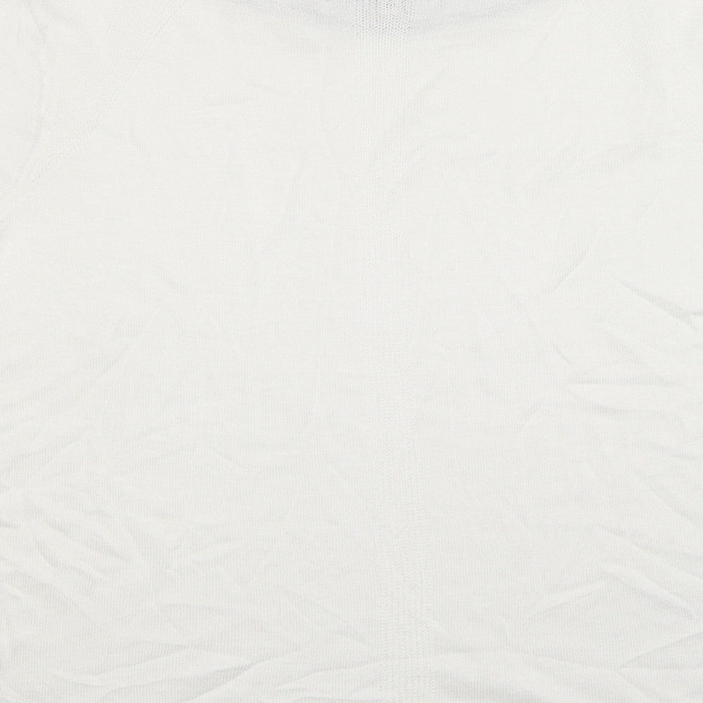 Brand and care label for Next women’s white knit jumper, size UK 8