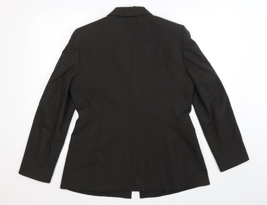 Le Suit Womens Black Striped Jacket Suit Jacket Size 10
